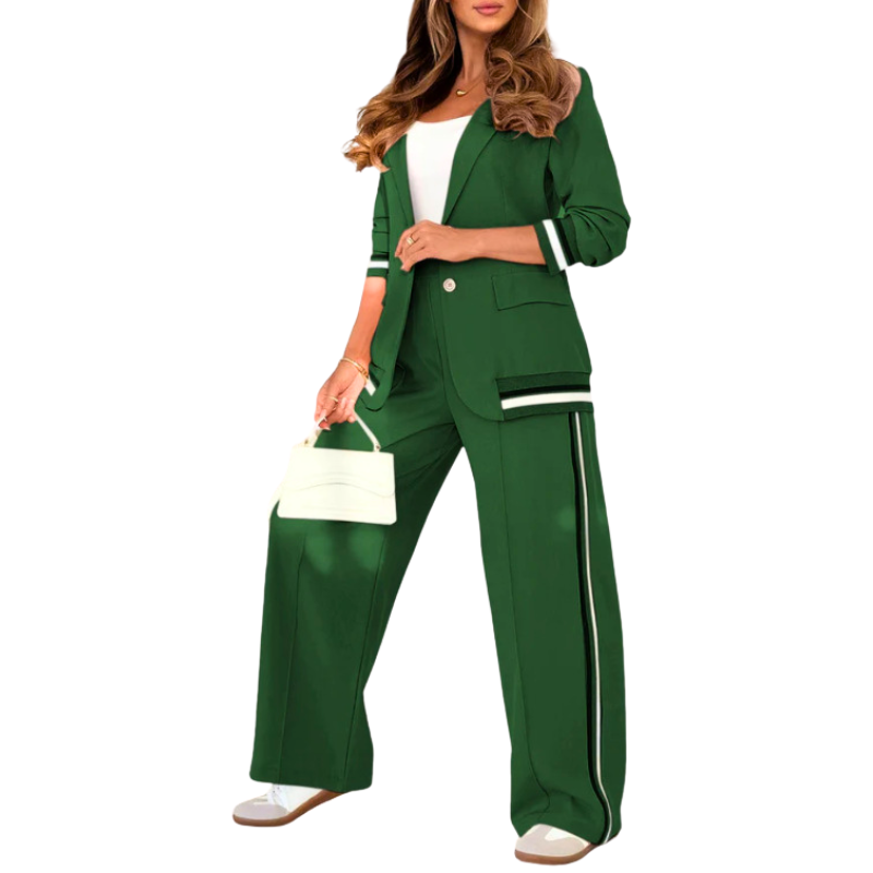 Teresa - Conjunto elegante de dos piezas con pantalón ancho