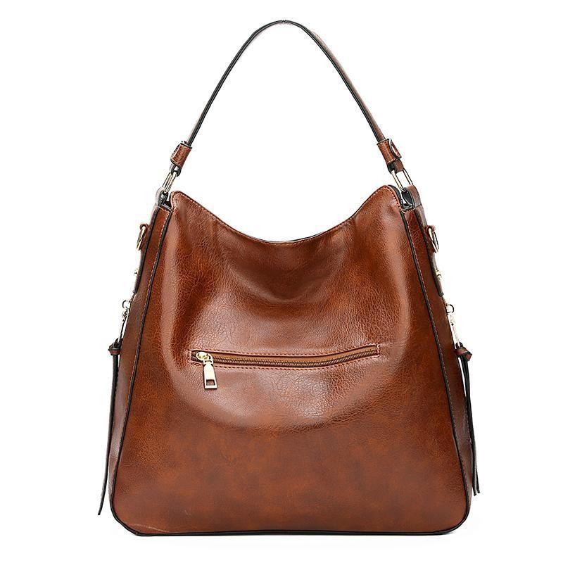 Bolso de mano de cuero de lujo antirrobo tipo hobo + Cartera pequeña GRATIS