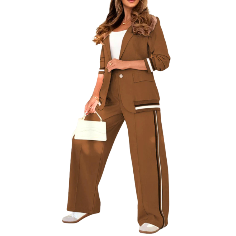 Teresa - Conjunto elegante de dos piezas con pantalón ancho