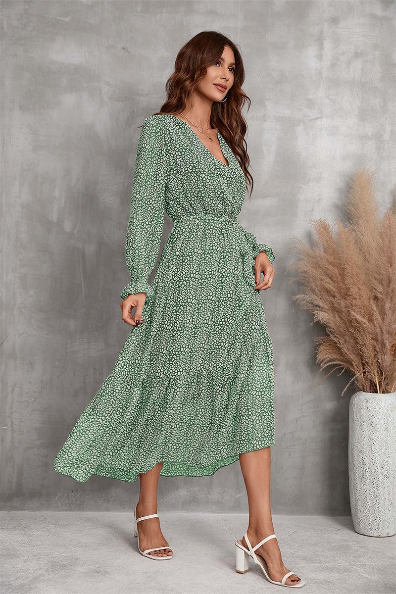 Vestido midi envolvente Bloom