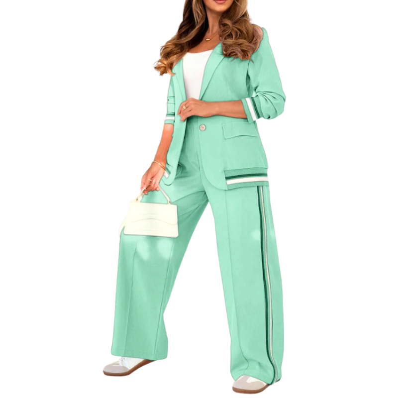 Teresa - Conjunto elegante de dos piezas con pantalón ancho