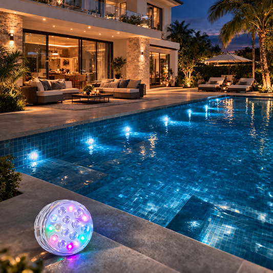 Luz LED Sumergible RGB para Alberca y Exteriores