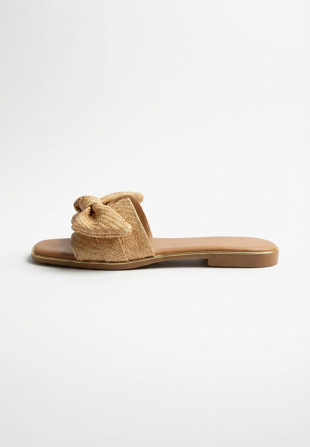 Sandalias Belle Of The Bow Beige con Moño y Pedrería