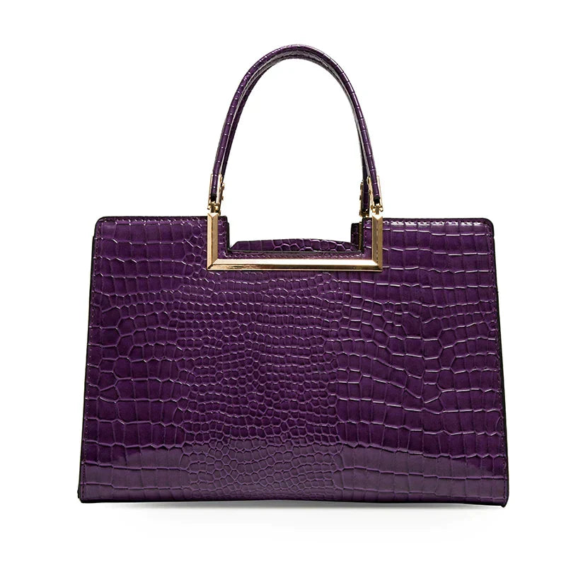 Conjunto de bolso y cartera de piel