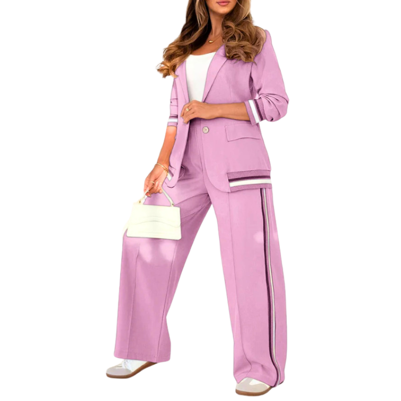 Teresa - Conjunto elegante de dos piezas con pantalón ancho