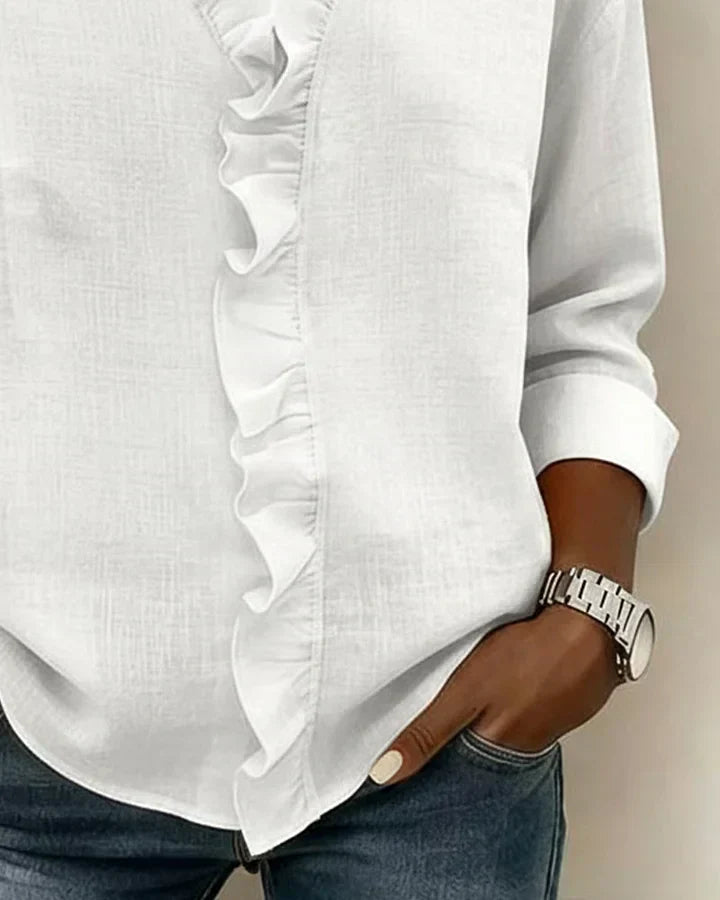 Anora | Blusa con volantes y cuello en V