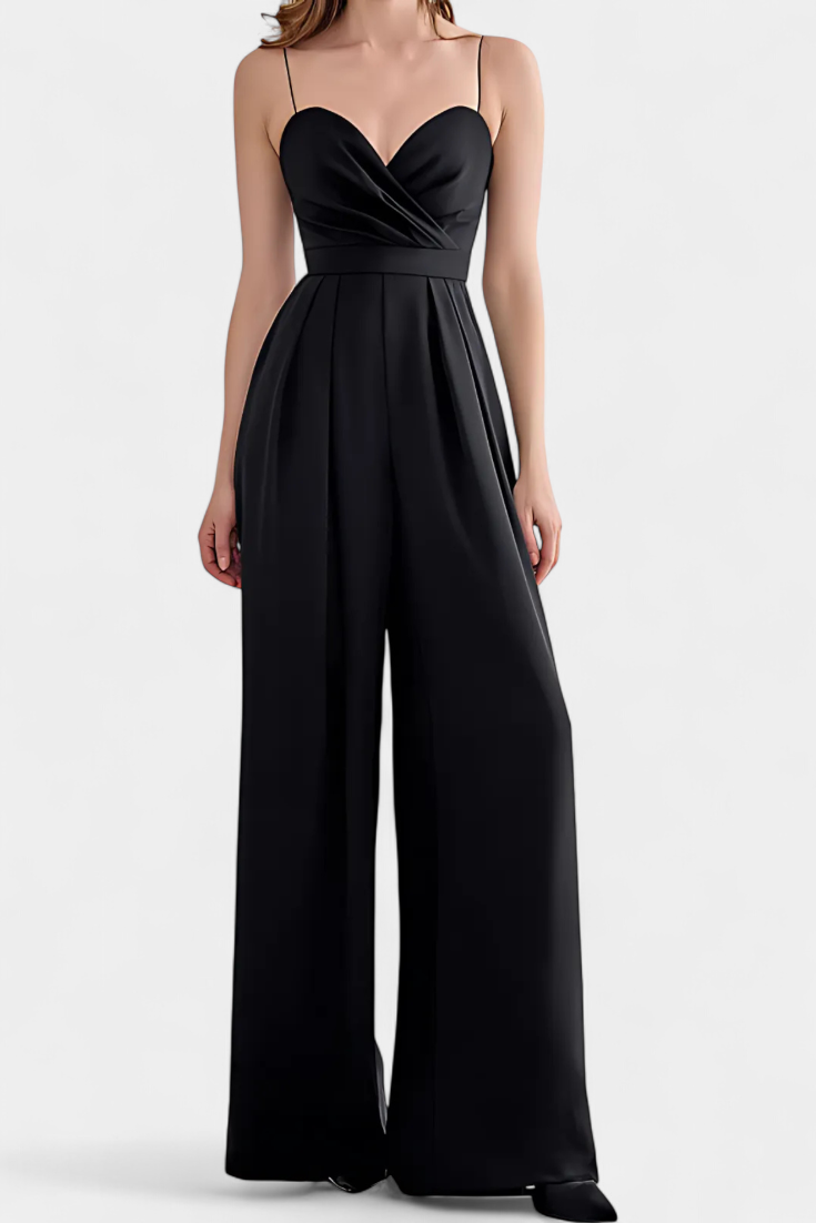 Romily mono sexy con tirantes y pierna ancha elegante