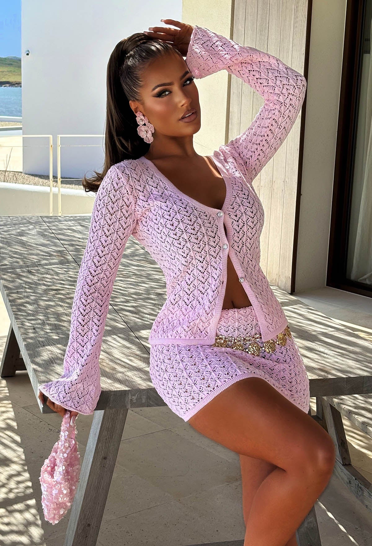 Top Rosa Pastel de Crochet Exotic Glow