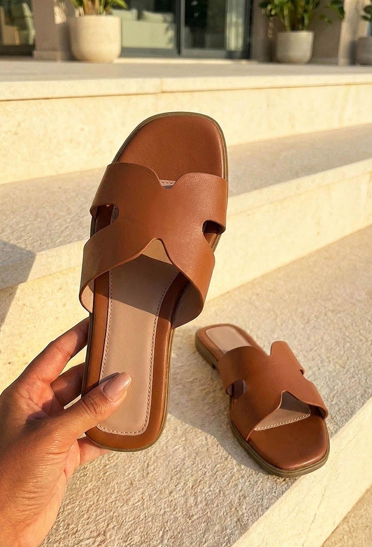 Sandalias Forever You Color Camel de Piel Sintética
