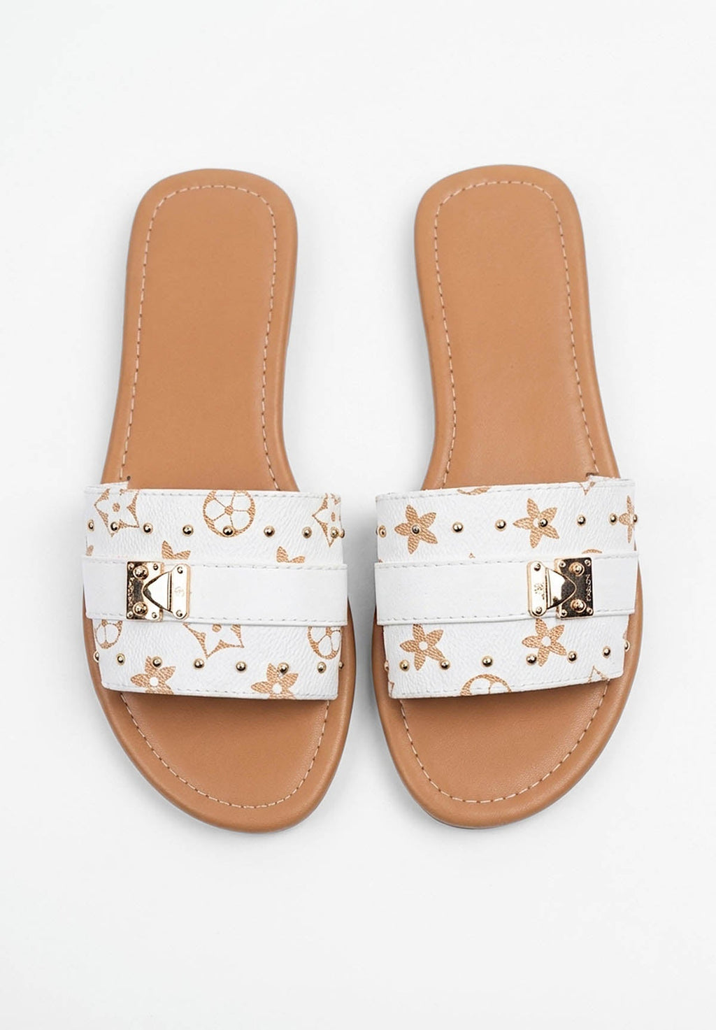 Sandalias Logo Baby Blancas con Estampado