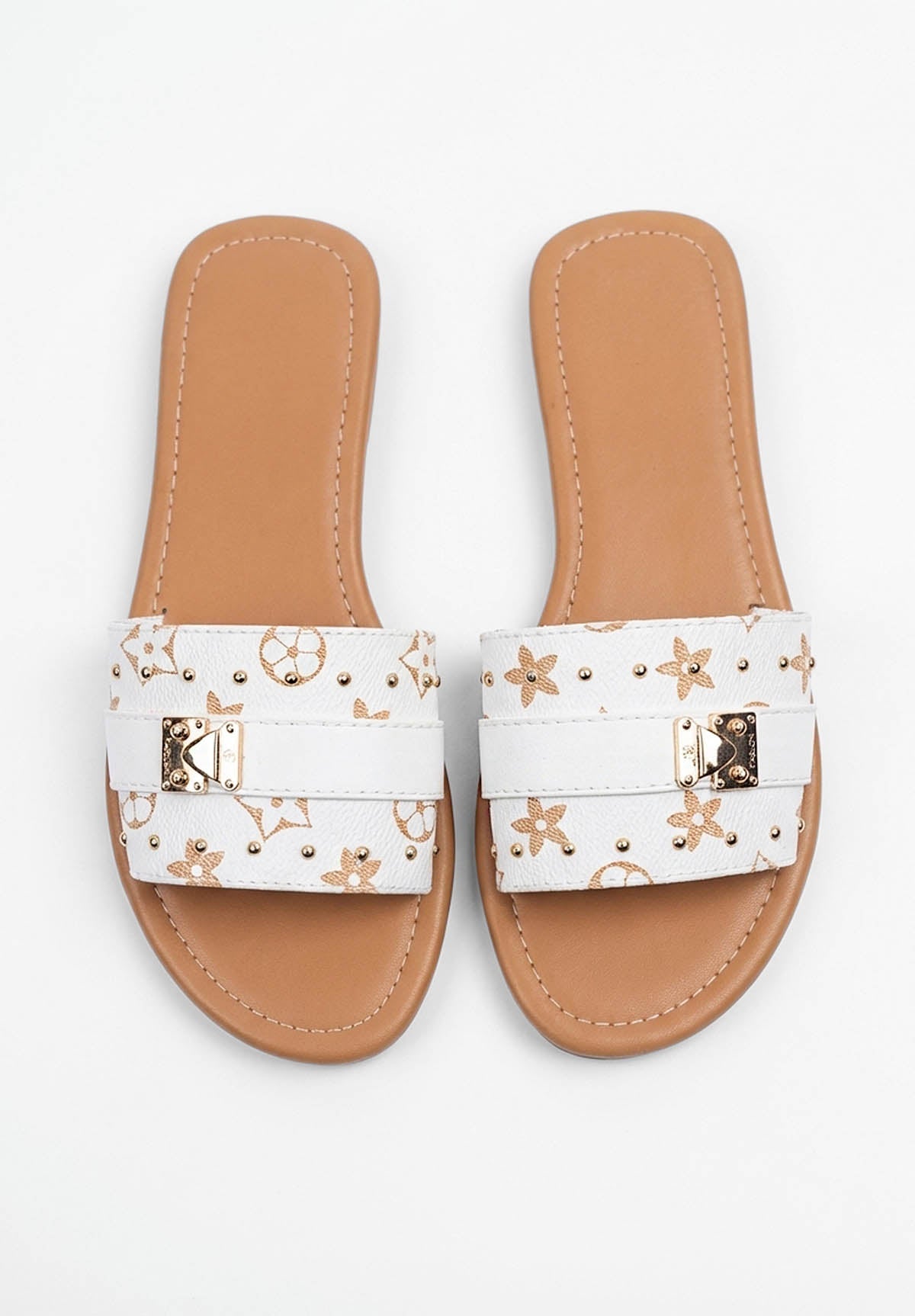Sandalias Logo Baby Blancas con Estampado